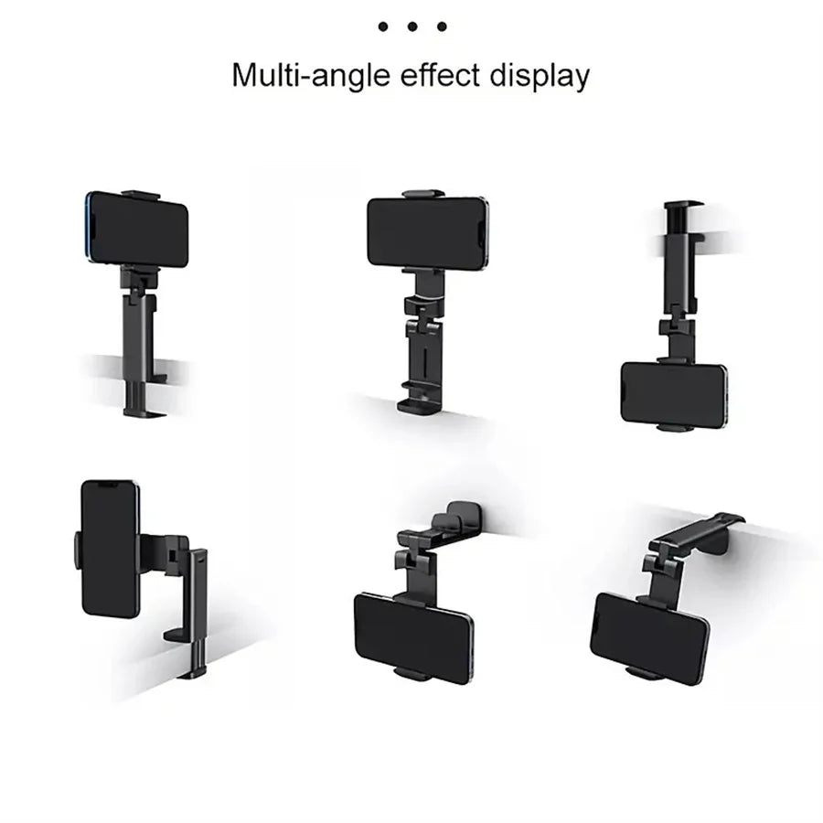 Foldable Adjustable Airplane Phone Holder Stand Portable Travel Desk for Flight Train and Car Seats Rotatable Selfie Capable