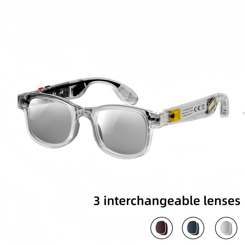 Smart AI Camera Glasses with 8MP Photochromic Lenses ,Button Touch Adjustment for Travel Outdoor Adventures Hands-Free Photography 160+Languages Real-Time Translation Bluetooth Wireless Wearable Video Recording UV Protection ,Valentine'S Day Gifts