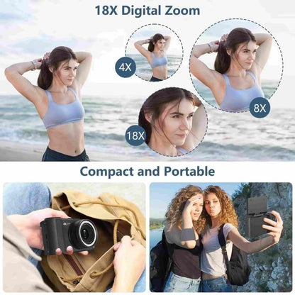 4K Digital Camera for Photography, Y2K Foldable Screen Portable Vlogging Camera with 32GB SD Card, Wrist Strap, Self Timer, Anti-Shake, 16X Digital Zoom, Ideal Gift for Girls, Boys Teenagers, and Beginners, Birthday Christmas Valentine'S Day Gift