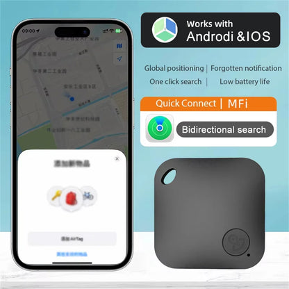 Smart Bluetooth GPS Tracker Tag with Anti-Lost Reminder Android IOS App Compatible Car Key Pet Finder Rated Locator