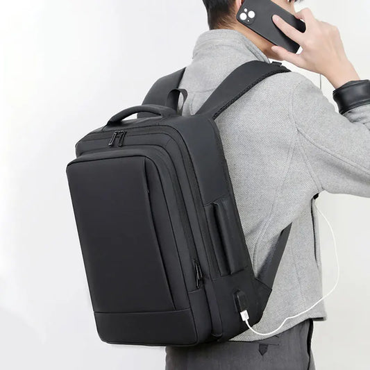 Metro Campus Pro Backpack - Expandable Business Laptop Bag for Men (Sleek Water-Resistant Commuter Organizer)