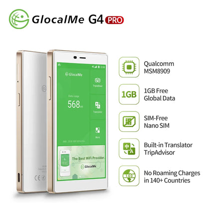 Glocalme G4 Pro Mifi 4G Wifi Routers with Sim Wifi Hotspot Simfree International Pocket Wifi and Voice Translator for Travel