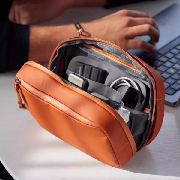 Digital Tech Organizer Pouch with Detachable Inner Double Layer Cable Storage Bag Electronics Organizer for Charger Earphone Pen