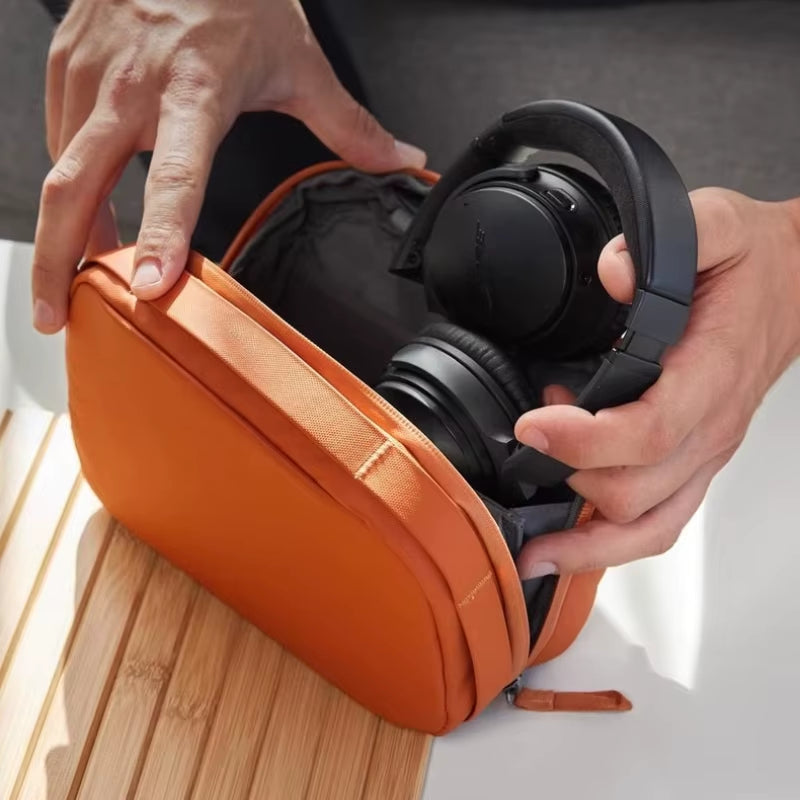 Digital Tech Organizer Pouch with Detachable Inner Double Layer Cable Storage Bag Electronics Organizer for Charger Earphone Pen