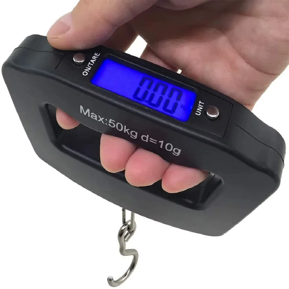 Portable Scale Digital LCD Display 110Lb/50Kg Electronic Luggage Hanging Suitcase Travel Weighs Baggage Bag Weight Balance Tools