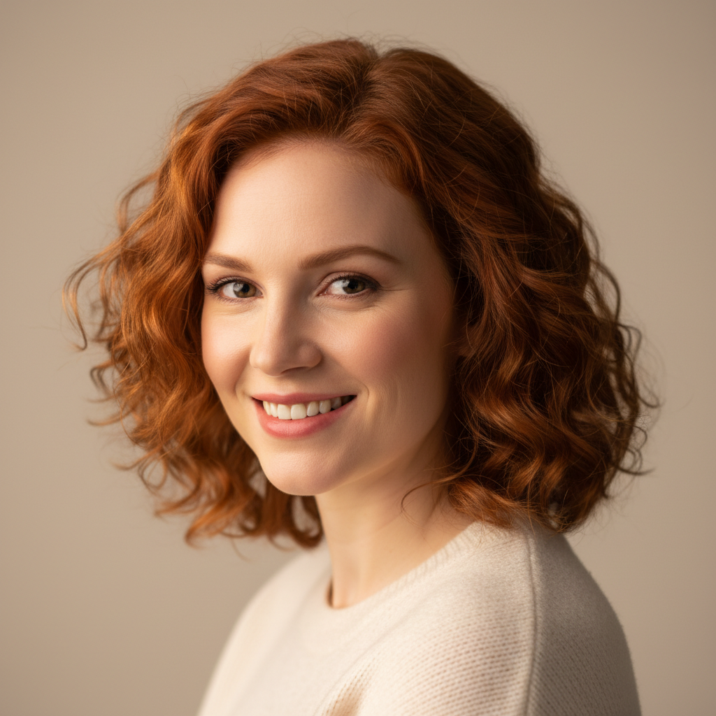 Review avatar of red head woman